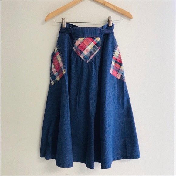 Dresses & Skirts - !!SALE!! Vintage high-waisted patchwork midi Boho